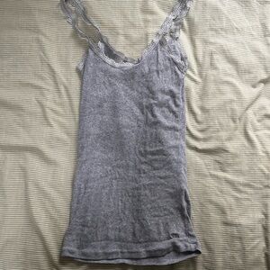 Abercrombie & Fitch Gray Lace Detail Top